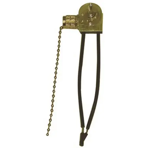 Pull Chain Light Switch with Metal Chain Cord Bell, Nickel