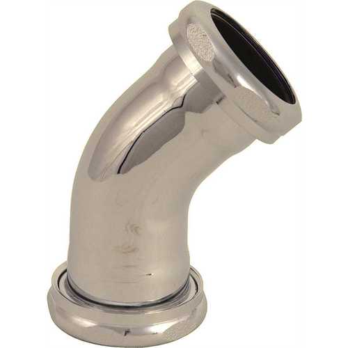 KEENEY MFG. 672PCBN 1-1/2 in. x 1-1/2 in. 22-Gauge Chrome Brass Slip Joint 45-Degree Coupling