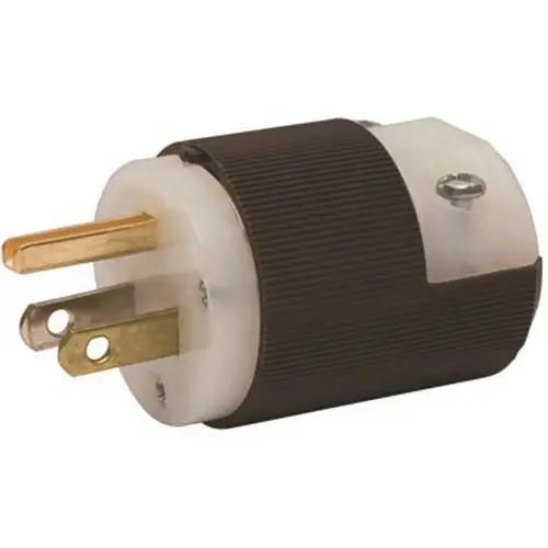 HUBBELL WIRING HBL5266C Straight Blade Plug: 5-15P, 125VAC, Black & White