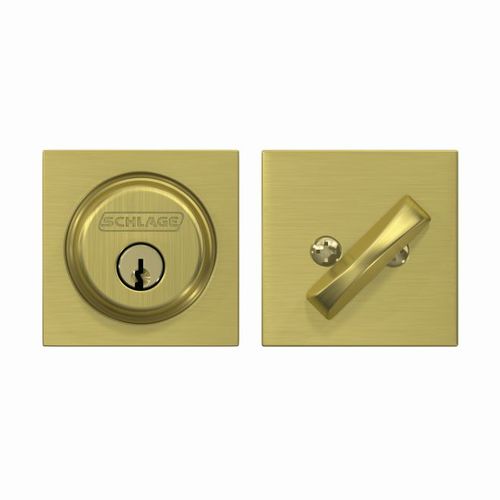 Schlage Custom B60COL608 Collins Single Cylinder Deadbolt C Keyway with 12321 Latch and and 10116 Strike Satin Brass Finish