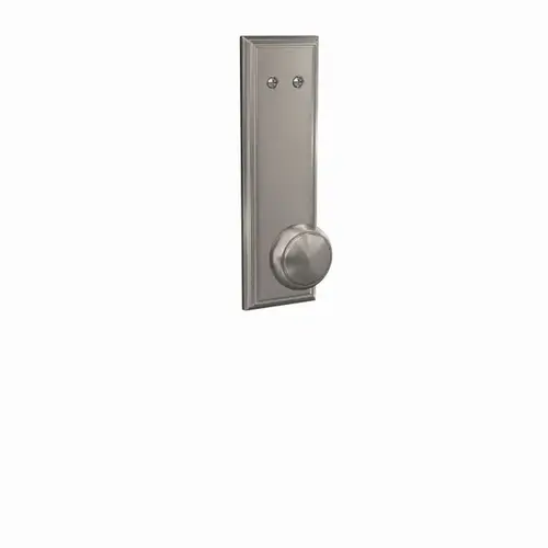 Custom Andover Knob with Addison Escutcheon Dummy Interior Trim Satin Nickel Finish