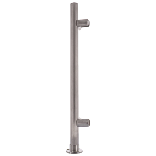 CRL PP56LBS Brushed Stainless 18" High 1" Round PP56 Slimline Series Straight Front Counter/Partition Corner Post