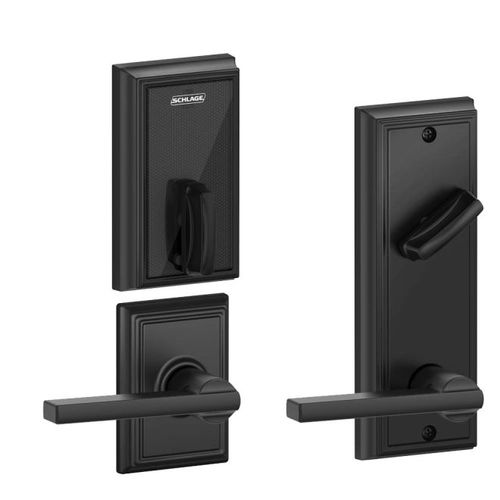 Control Smart Interconnected Lock UL Listed with Addison Trim and Latitude Lever with 5-1/2" Bore Spacing with 12356 Latch and 10121 Strike Matte Black Finish