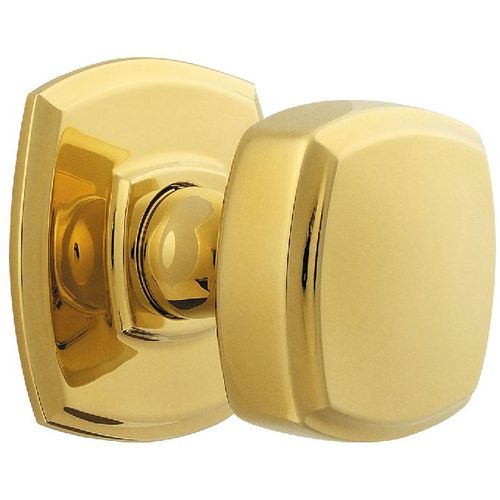 Preconfigured 5011 Knob with 5158 Rose Privacy Lock with 2-3/8" Backset and Full Lip Strike Lifetime Brass Finish