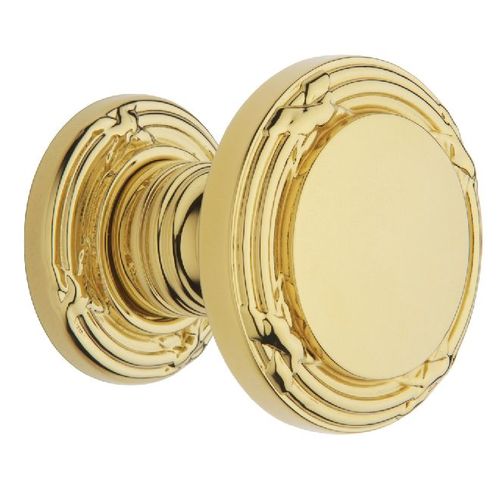 Preconfigured 5013 Knob with 5021 Rose Passage Lock with 2-3/8" Backset and Full Lip Strike Unlacquered Brass Finish