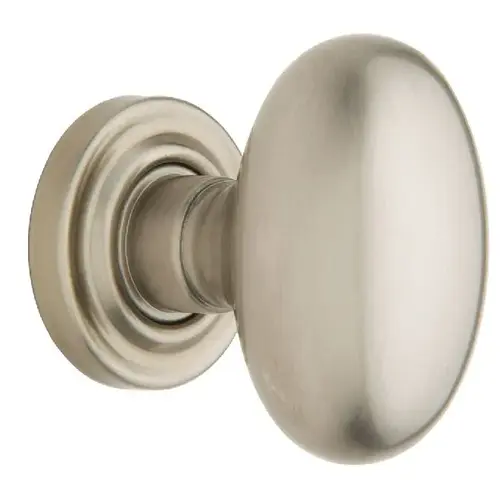 Preconfigured 5025 Knob with 5148 Rose Privacy Lock with 2-3/8" Backset and Full Lip Strike Lifetime Satin Nickel Finish