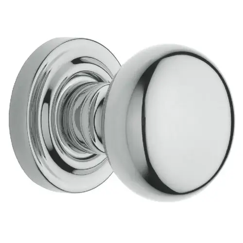 Preconfigured 5030 Knob with 5048 Rose Passage Lock with 2-3/8" Backset and Full Lip Strike Bright Chrome Finish