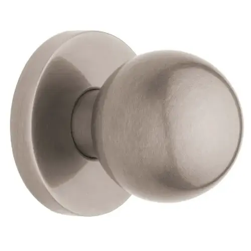 Preconfigured 5041 Knob with 5146 Rose Privacy Lock with 2-3/8" Backset and Full Lip Strike Lifetime Satin Nickel Finish