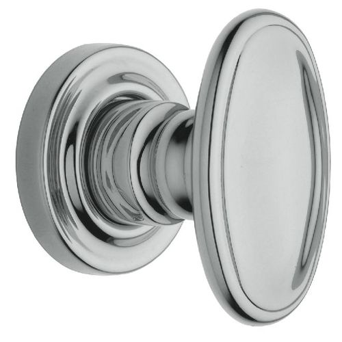 Preconfigured 5057 Knob with 5146 Rose Privacy Lock with 2-3/8" Backset and Full Lip Strike Bright Chrome Finish