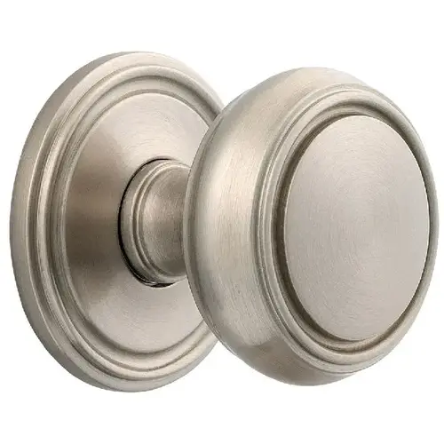 Preconfigured 5068 Knob with 5070 Rose Full Dummy Lock Lifetime Satin Nickel Finish