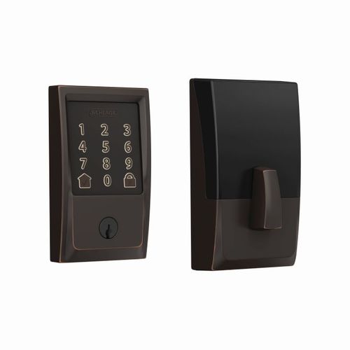 Century Encode Smart Wifi Deadbolt with 12351 Latch and 10116 Strike Aged Bronze Finish