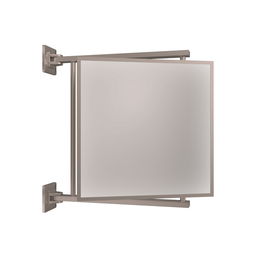 Brixwell PNV11BN 11" W x 11" H Pivot-N-Vue Double Hinged Mirror Square Brushed Nickel