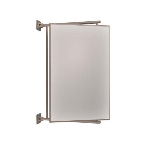 Brixwell PNV14BN 14" W x 22" H Pivot-N-Vue Double Hinged Mirror Rectangular Brushed Nickel