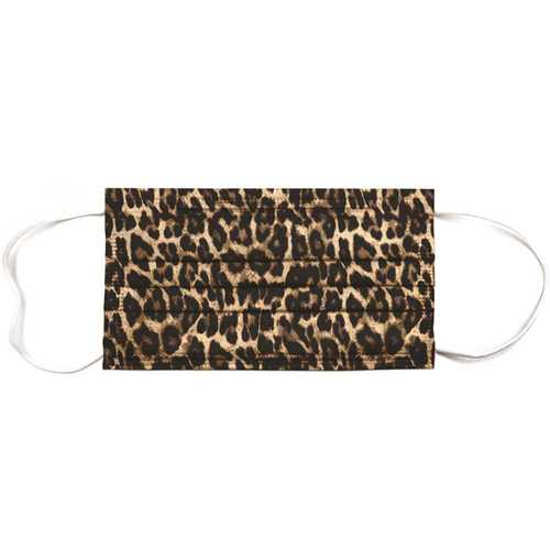 Planet Earth Disposable Adult Face Mask, Leopard - pack of 50