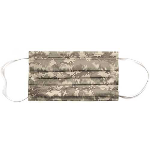Planet Earth Disposable Adult Face Mask, Tan Digital Camo - pack of 10