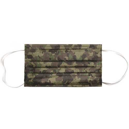 Planet Earth Disposable Adult Face Mask, Woodsmen Camo - pack of 50