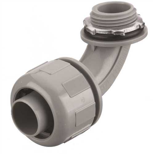 HUBBELL WIRING P0509NGY 1/2 in. PolyTuff 90-Degree Non-Metallic Liquid Tight Connector