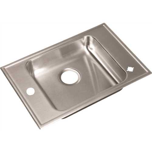 JUST MANUFACTURING CRA-ADA-1725-A1-1-6-5-DCR 17 in. x 25 in. Drop-In Stainless Steel 1-Compartment ADA L/R Faucet Ledge Classroom Sink 6.5 in. Deep Drain Center Rear