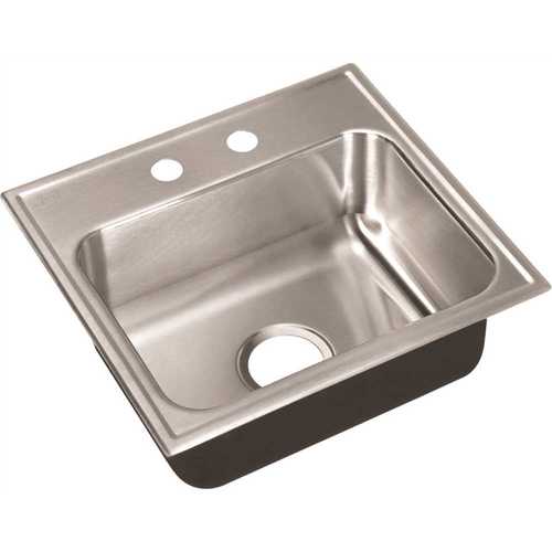 18-Gauge Stainless Steel 17.5 in. O.D. x 19 in. 2-Hole Single Bowl Drop-In Kitchen Sink with Faucet Ledge