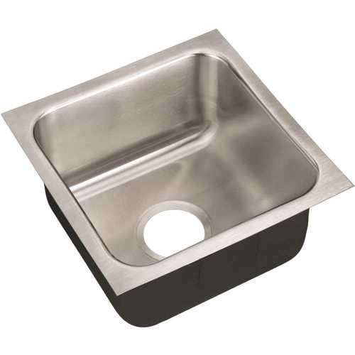 JUST MANUFACTURING US-1414-A 18-Gauge Type 304 Stainless Steel 14 in. O.D. x 14 in. Single Bowl Undermount Kitchen Sink