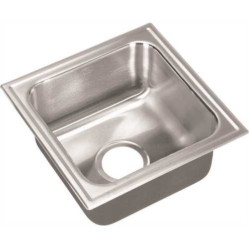 JUST MANUFACTURING S-1515-A 18-Gauge Stainless Steel 15 in. O.D. x 15 in. Single Bowl Drop-In Kitchen Sink with Self-Rimming Ledge