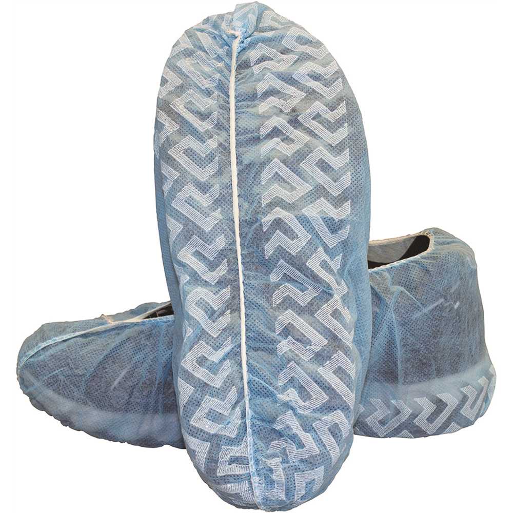 THE SAFETY ZONE DSCL-300 Large Elastic Blue Polypropylene Disposable Shoe Cover - pack of 300