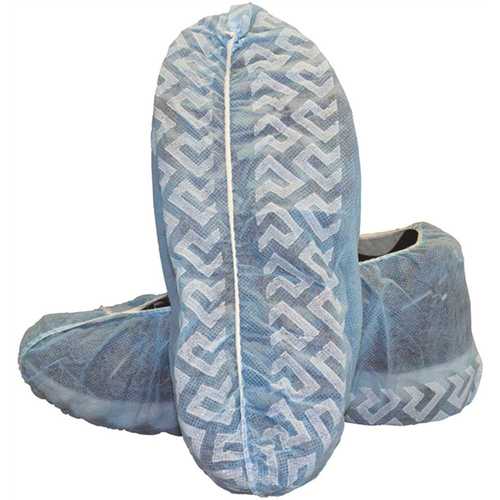 THE SAFETY ZONE DSCL-300-XL XL Elastic Blue Polypropylene Disposable Shoe Cover - pack of 300
