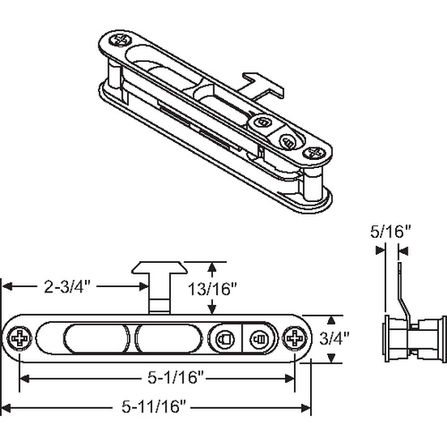 Screen Door Handle Black recessed Handle