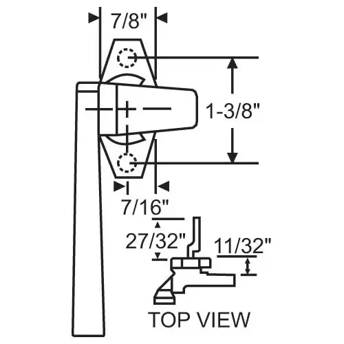 Cam Handle Aluminum 1 3/8in truth Left Hand A1 Angle Base die Cast