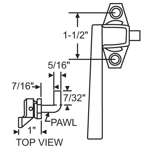 Lh Pawl Cam Handle Alum.