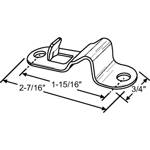 Wall Bracket With Out Lip 2-9/16in Overall