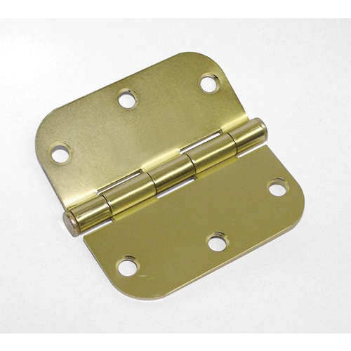 3.5in X 3.5in Plain Bearing butt Hinge Radius Corners removable Pin With Screws satin Brass Finish Us4 Pair