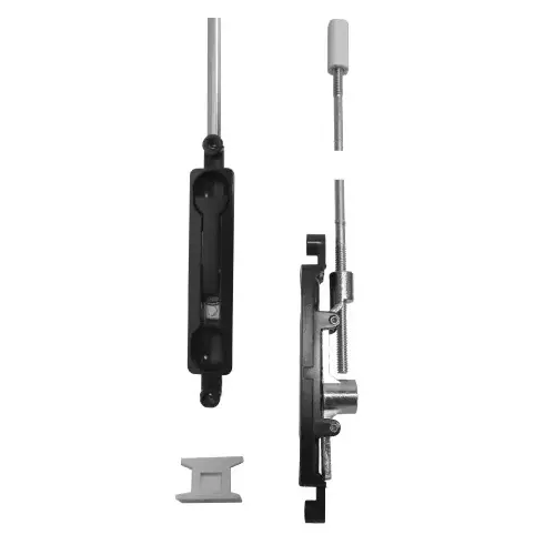 Mortise Flush Bolt Alum 10in Rod X 1/4in Offset 3/4in Backset X 7/8in Throw