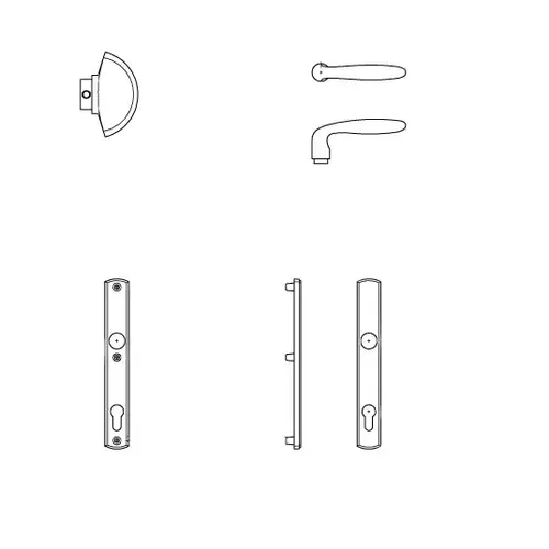 Verona Handle Set for 1-3/4 Thick Active Door with Key Cylinder Resista satin Nickel Finish F42-R