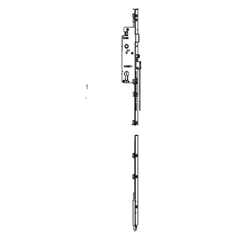 Active Shootbolt Lock extension 2-3/4 Backset 1in throw 36in Handle Height .79 Shootbolt 5/8in Faceplate