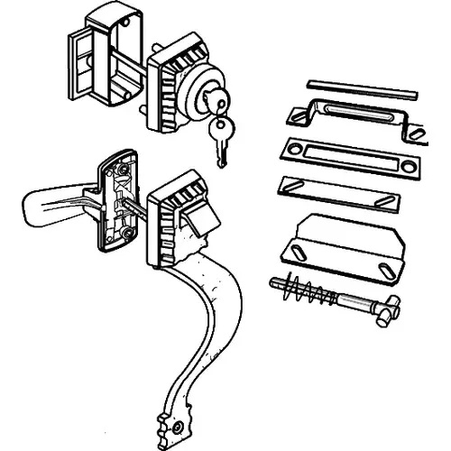 Push Button Deadbolt Latch Set black Fits Doors 1 To 1-1/4in handle 6-3/4in Latch 1-3/4in