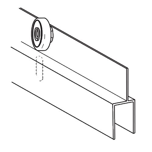 36in Top Hung Adapter White for 997-999 995M-999998M-999 5/8in Panel Width