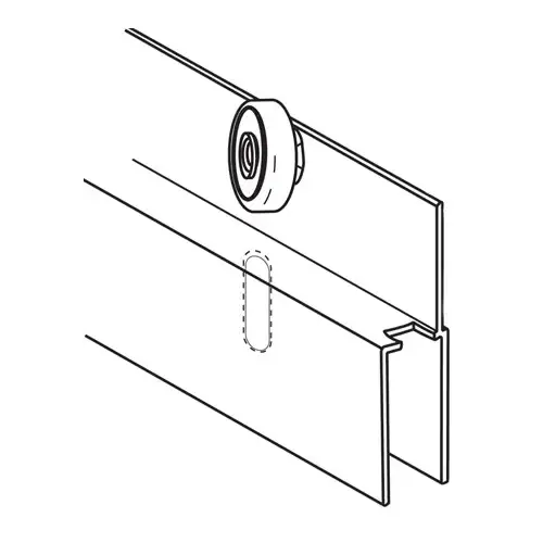 48in Top Hung Adapter White for 991M-999 And 992M-999 9/16in Panel Width