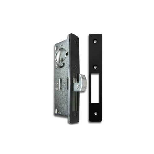 International Flat Style Hook Latch Deadlock Face Plate Anodized Black