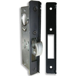 International Door Closers Fp 13 Bk International Radius Weatherstripped Hook Latch Deadlock Face Plate Anodized Black