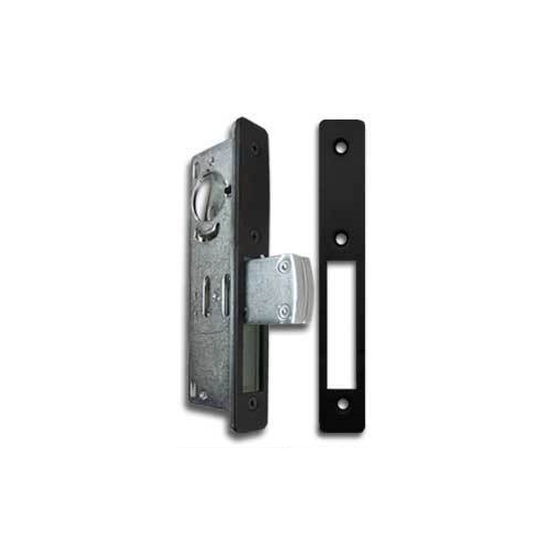 International Flat Style Long Throw Deadlock Face Plate Anodized Black