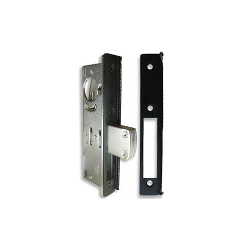 International Radius Weatherstripped Long Throw Deadlock Face Plate Anodized Black