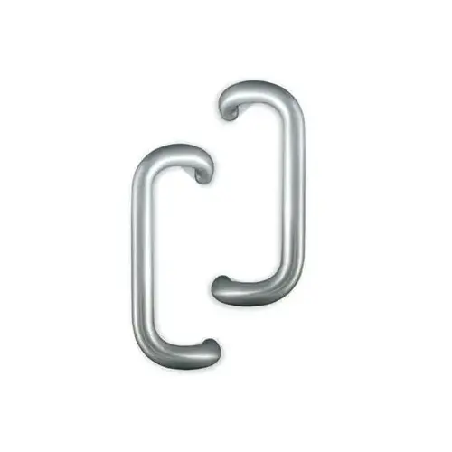 International 12" Solid Aluminum Offset Pull Set For Storefront Doors Anodized Dull Aluminum