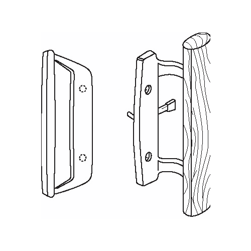 Brixwell 13265 Patio Door Handle Set white 11/2in pdH312Wh