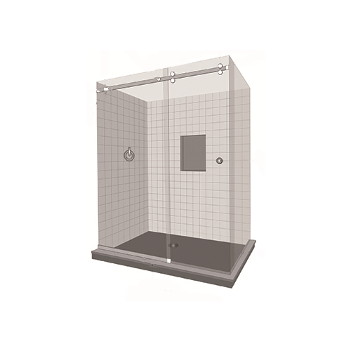 Gliding Shower Door System bright Chrome