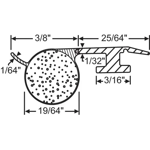 Bulb Foam Offset T Slot Beige