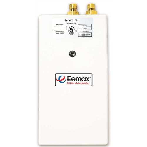 Eemax SP3512 Single Point 3.5 kW 120-Volt 0.3 GPM-2.0 GPM Electric Tankless Water Heater