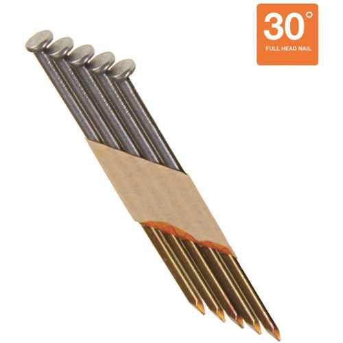 3 in. x 0.120 in. 30 Paper Brite Coated Smooth Shank Nails - pack of 4000