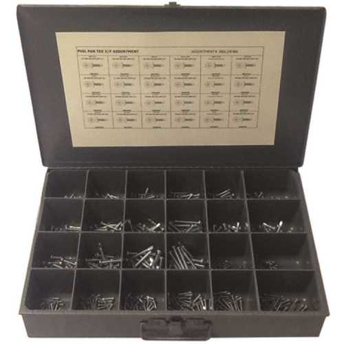 Phillips Pan Head Self-Drilling Screw Kit Zinc Plated Assortment in Metal Tray - pack of 600