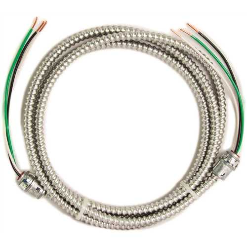 Southwire 56482501 15 ft., 12/2 Solid CU MC (Metal Clad) Armorlite Modular Assembly Quick Cable Whip
